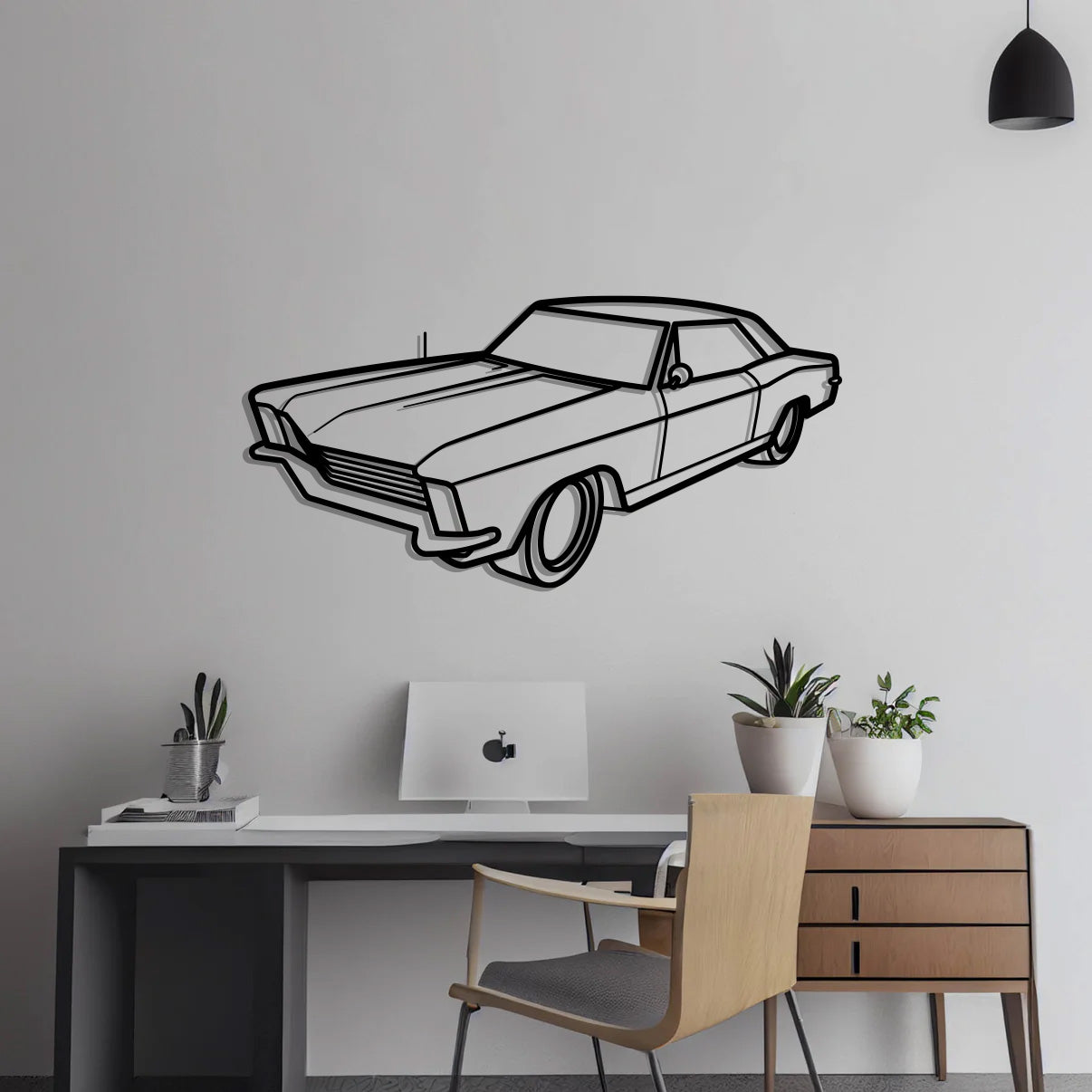 1965 Buick Riviera Metal Silhouette Metal Wall Art
