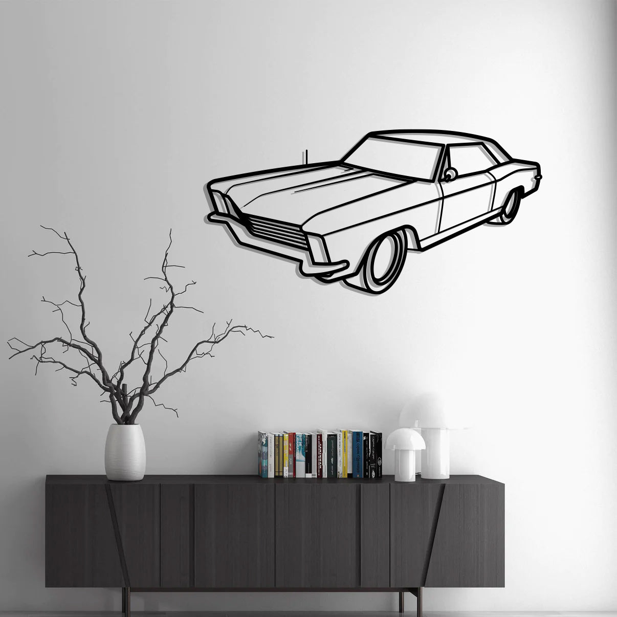 1965 Buick Riviera Metal Silhouette Metal Wall Art