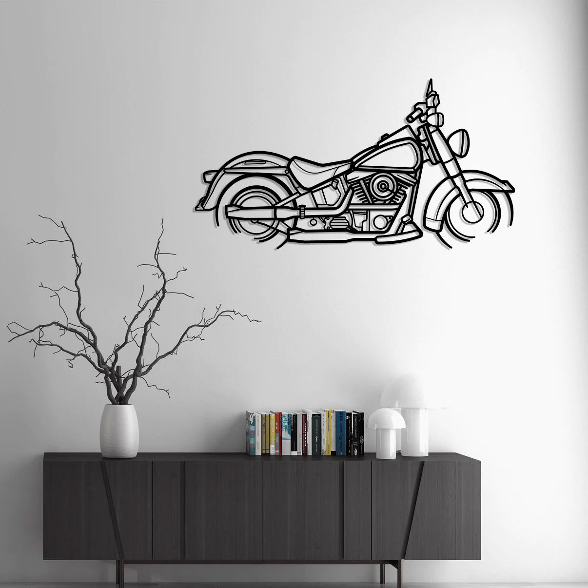 1993 Harley Davidson FLSTN Metal Silhouette Metal Wall Art