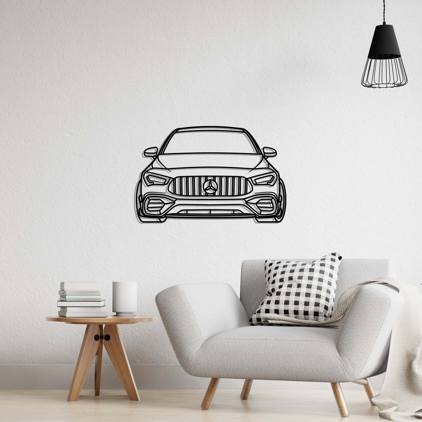 Mercedes CLA 45S Front Metal Silhouette Metal Wall Art