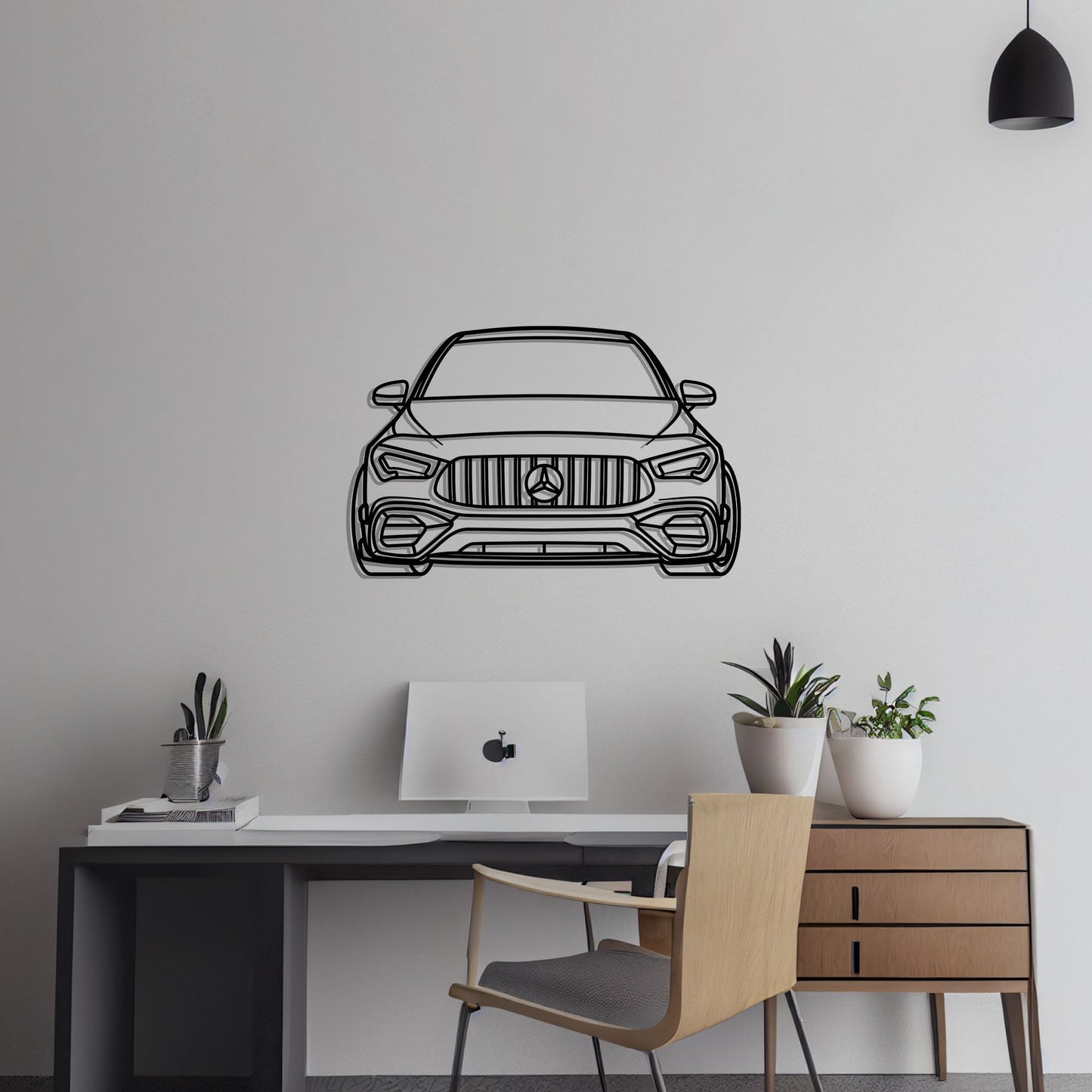 Mercedes CLA 45S Front Metal Silhouette Metal Wall Art