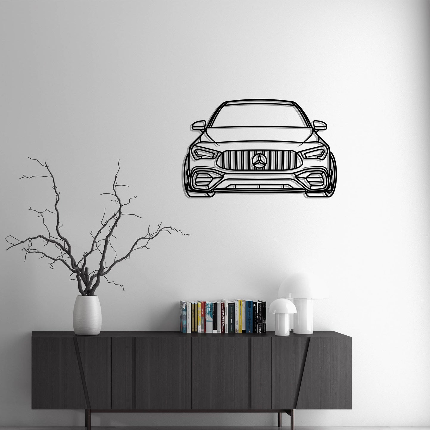 Mercedes CLA 45S Front Metal Silhouette Metal Wall Art