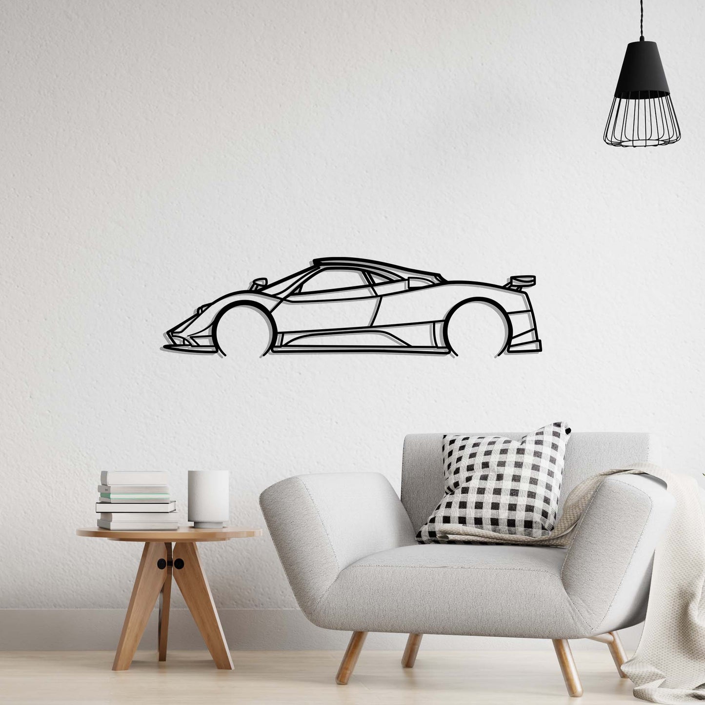 Pagani Zonda Cinque Metal Silhouette Metal Wall Art