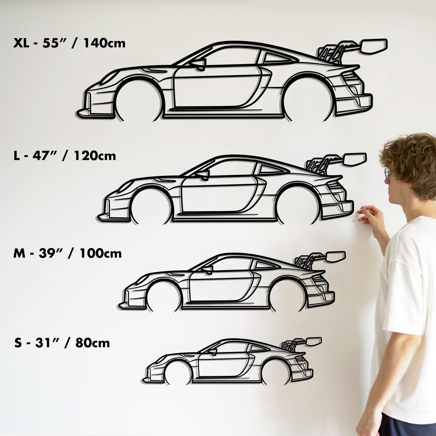 Porsche 911 GT2 RS Clubsport 25 Metal Silhouette Metal Wall Art
