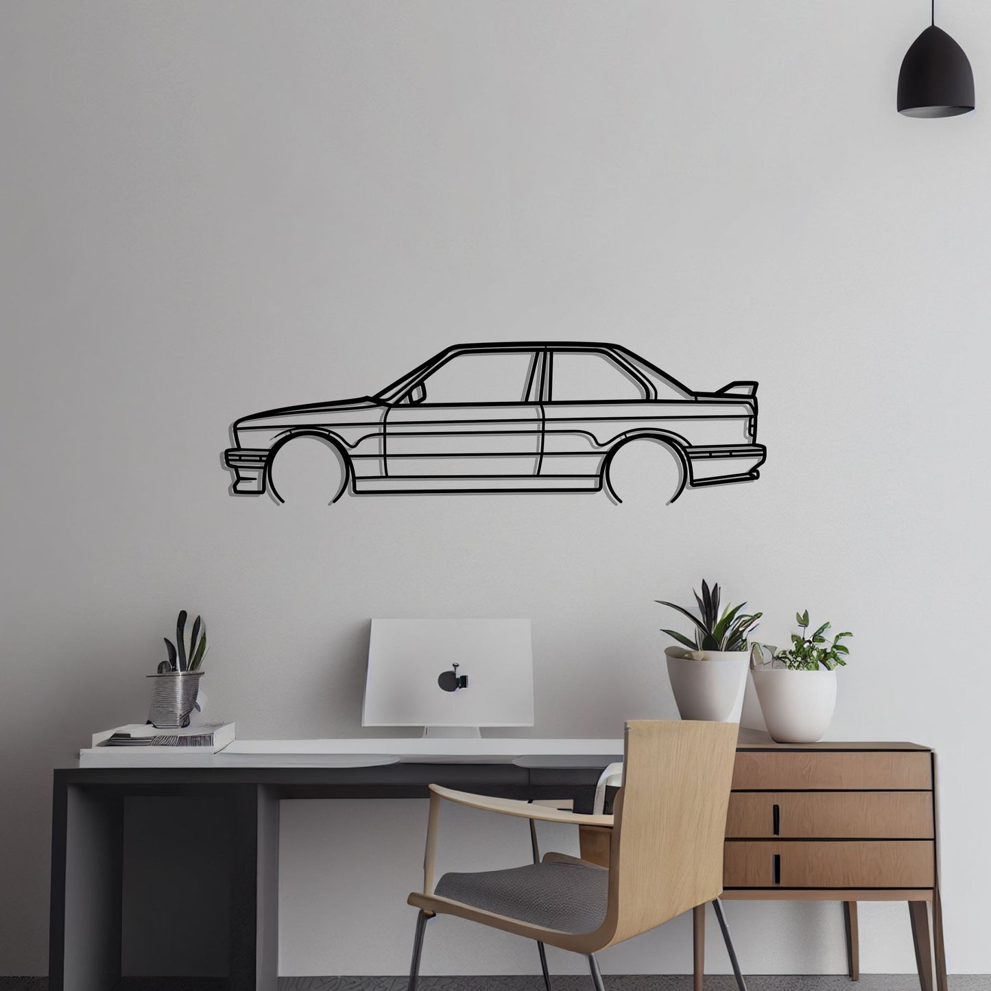 BMW E30 M3 Metal Silhouette Metal Wall Art