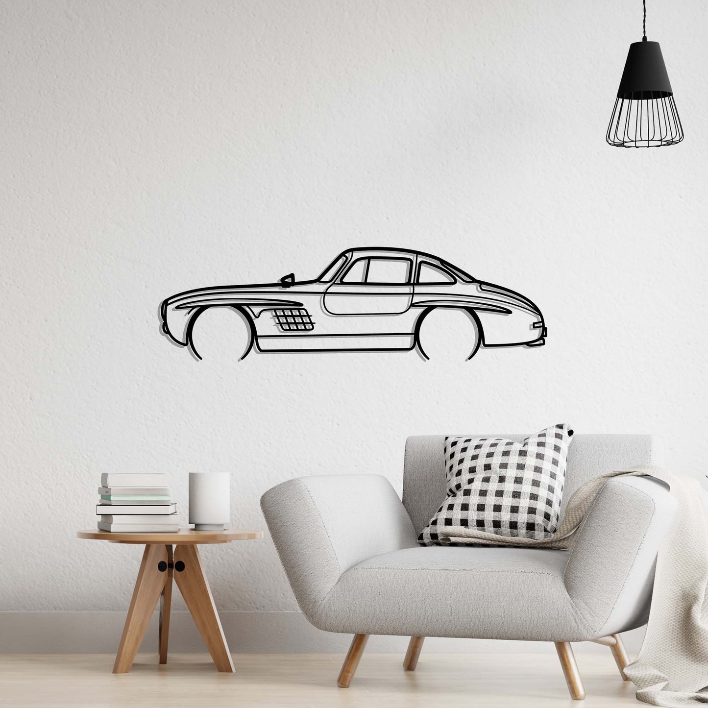 Mercedes 300SL Metal Silhouette Metal Wall Art