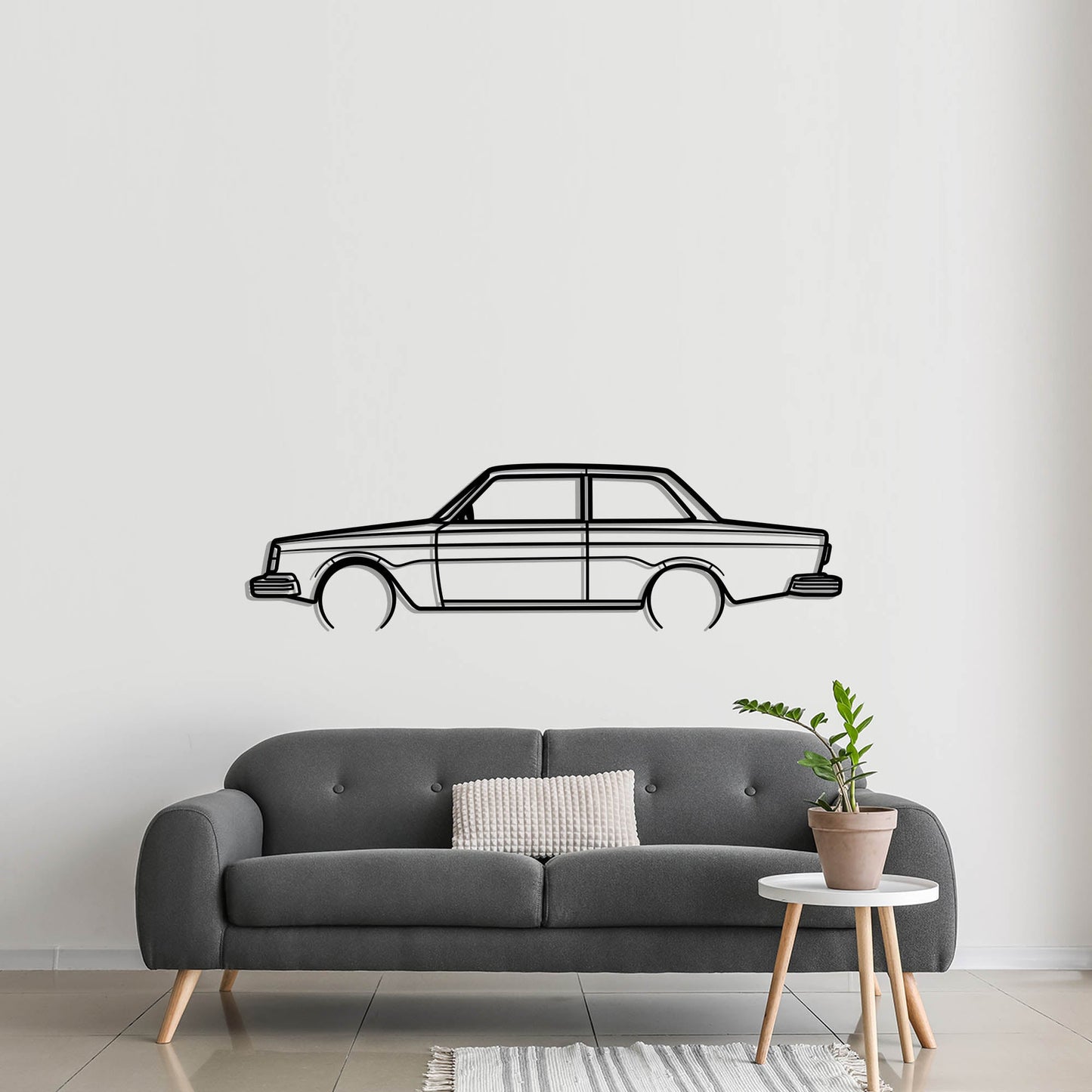 1978 Volvo 242 Metal Silhouette Metal Wall Art