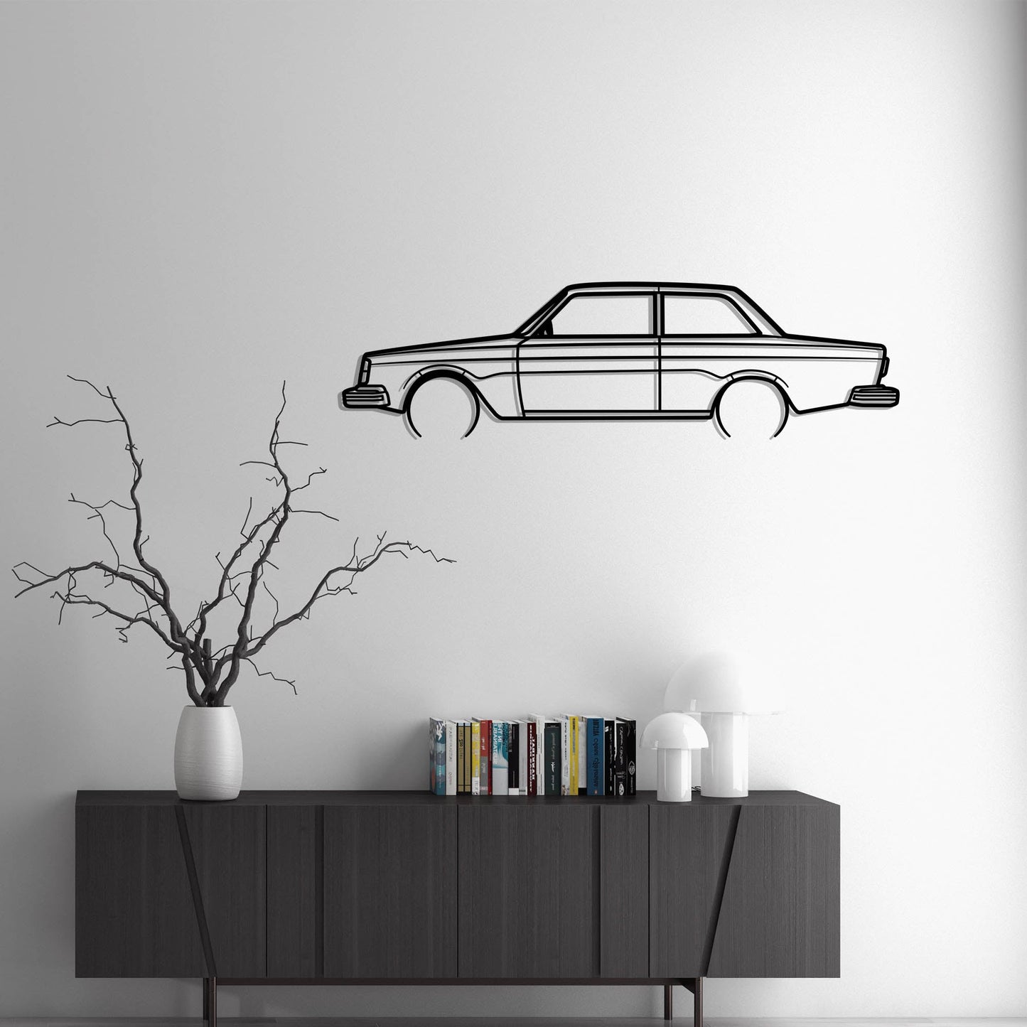 1978 Volvo 242 Metal Silhouette Metal Wall Art