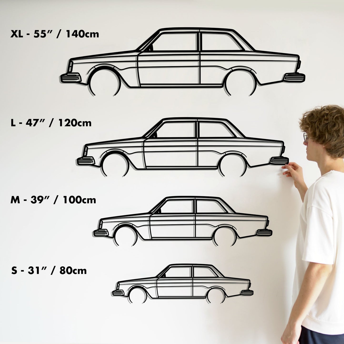 1978 Volvo 242 Metal Silhouette Metal Wall Art