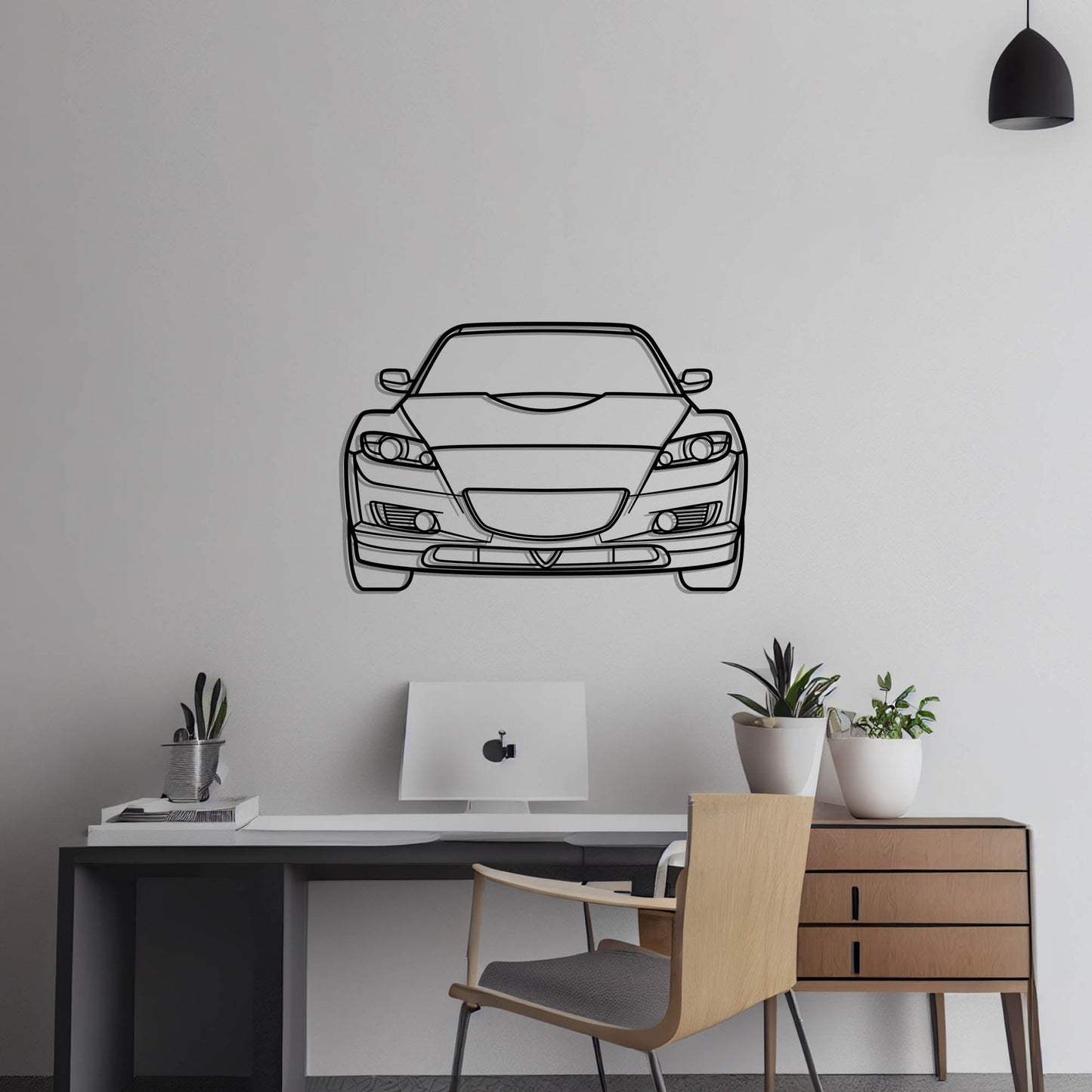 2005 Mazda RX-8 Front Metal Silhouette Metal Wall Art