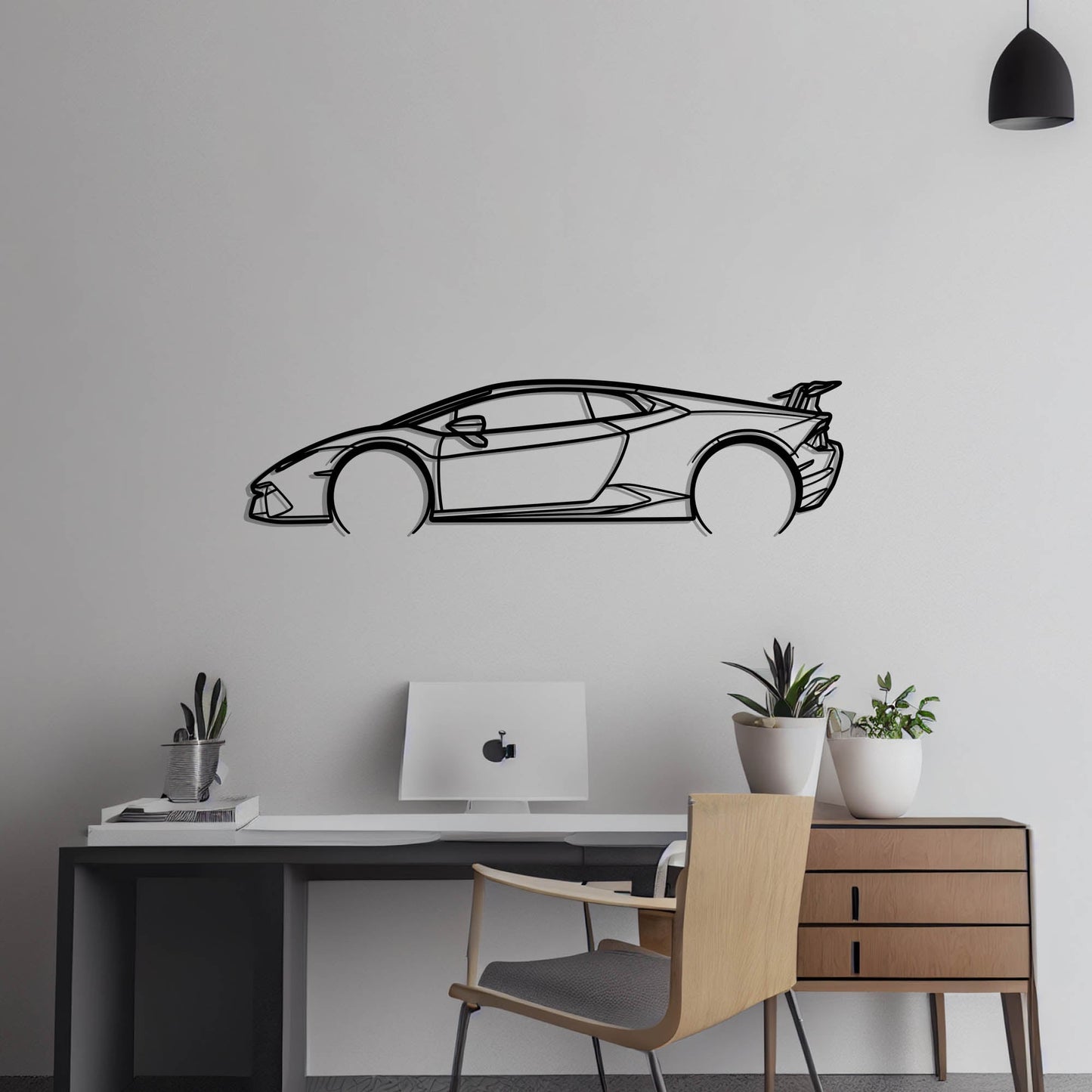 Lamborghini Huracan Performante Metal Silhouette Metal Wall Art