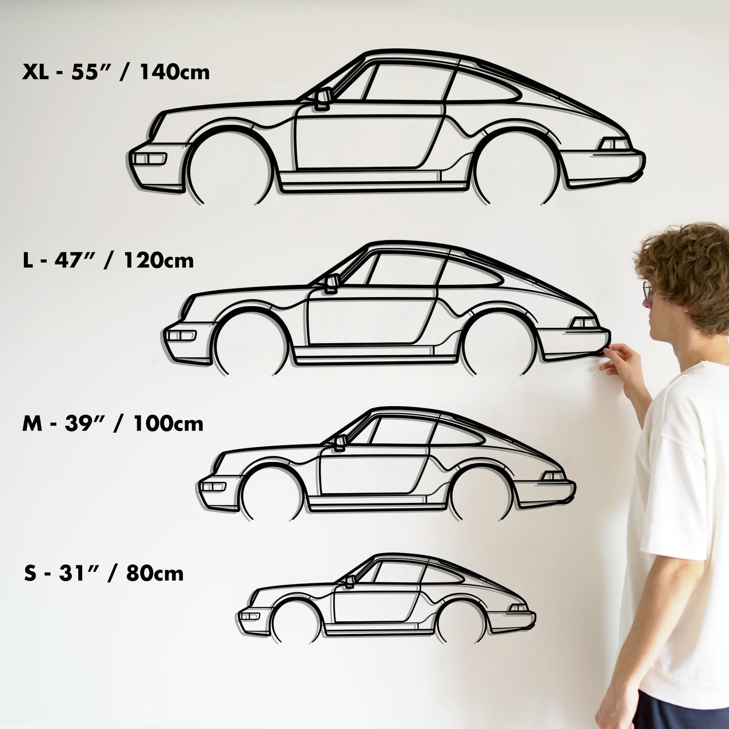 Porsche 911 (964) Carrera 2 S Metal Silhouette Metal Wall Art