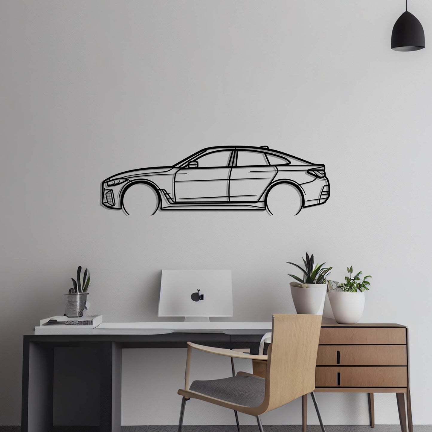 2022 BMW 430D F36 Gran Coupe Metal Silhouette Metal Wall Art