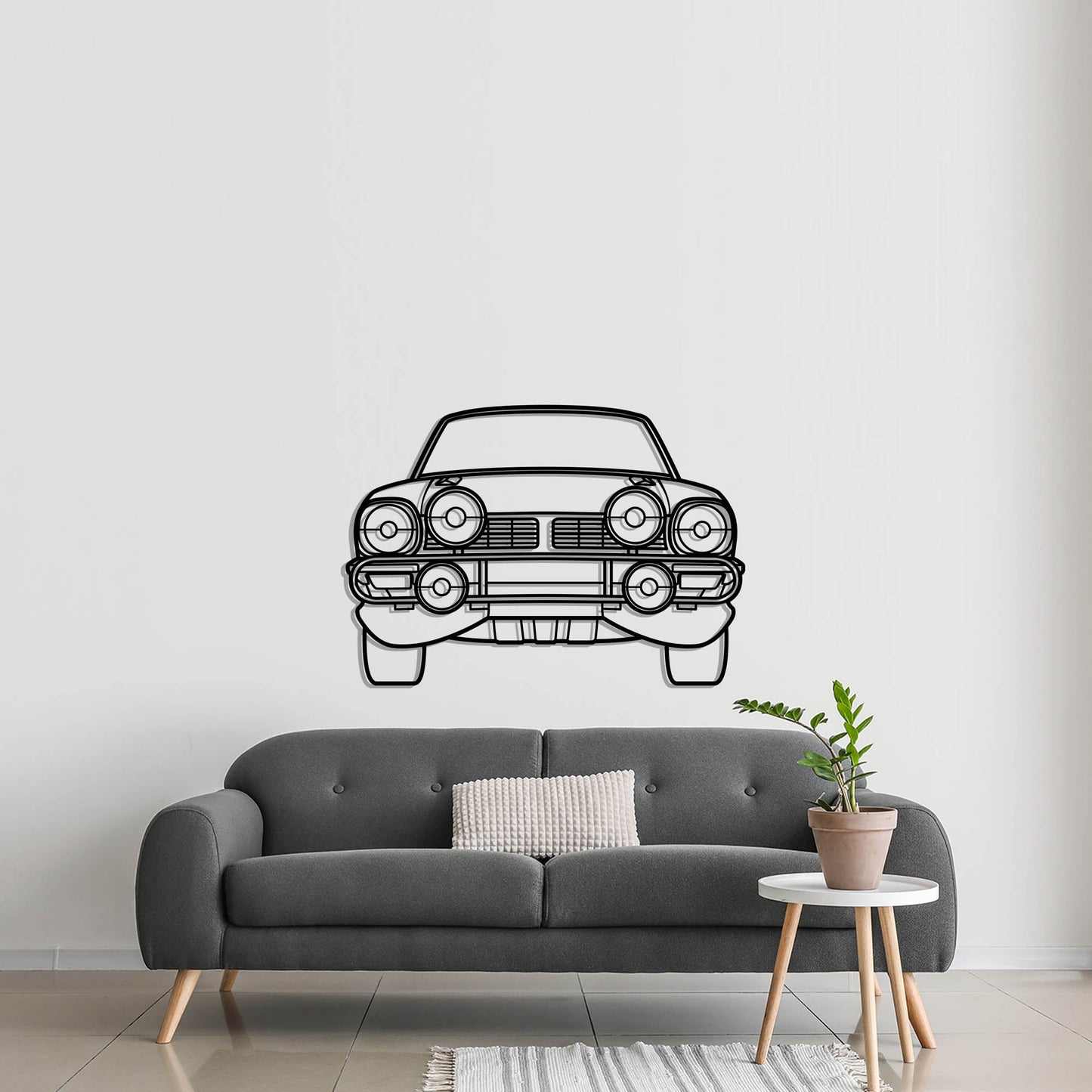 1979 Mitsubishi Lancer GSR 1600 Front Metal Silhouette Metal Wall Art