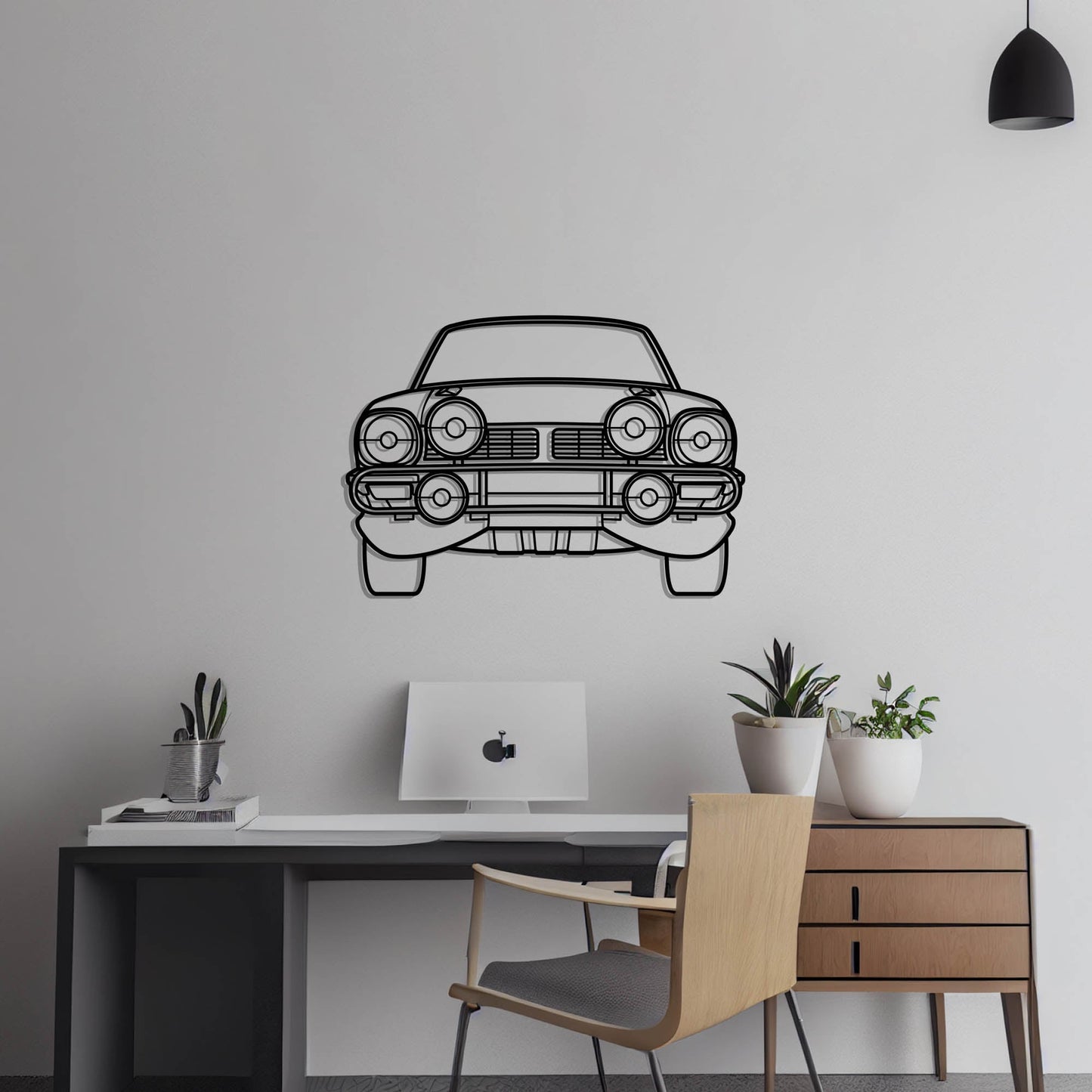 1979 Mitsubishi Lancer GSR 1600 Front Metal Silhouette Metal Wall Art