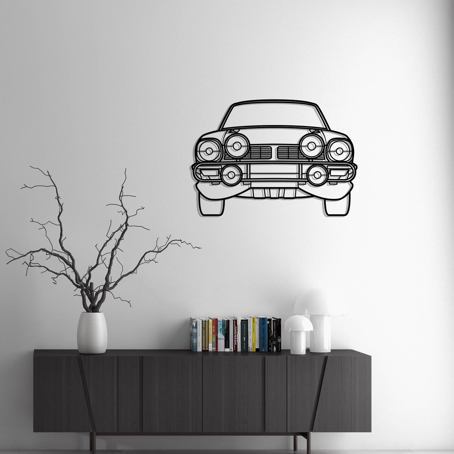 1979 Mitsubishi Lancer GSR 1600 Front Metal Silhouette Metal Wall Art