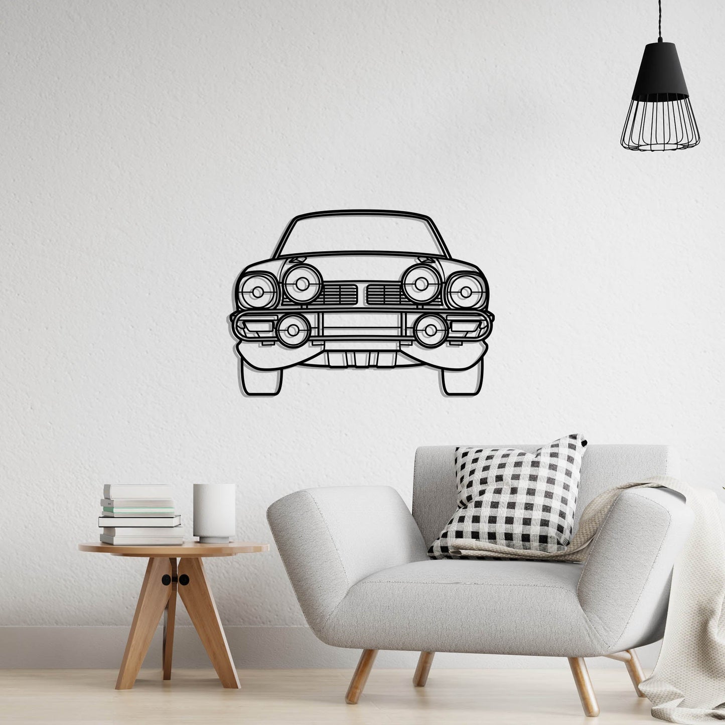 1979 Mitsubishi Lancer GSR 1600 Front Metal Silhouette Metal Wall Art