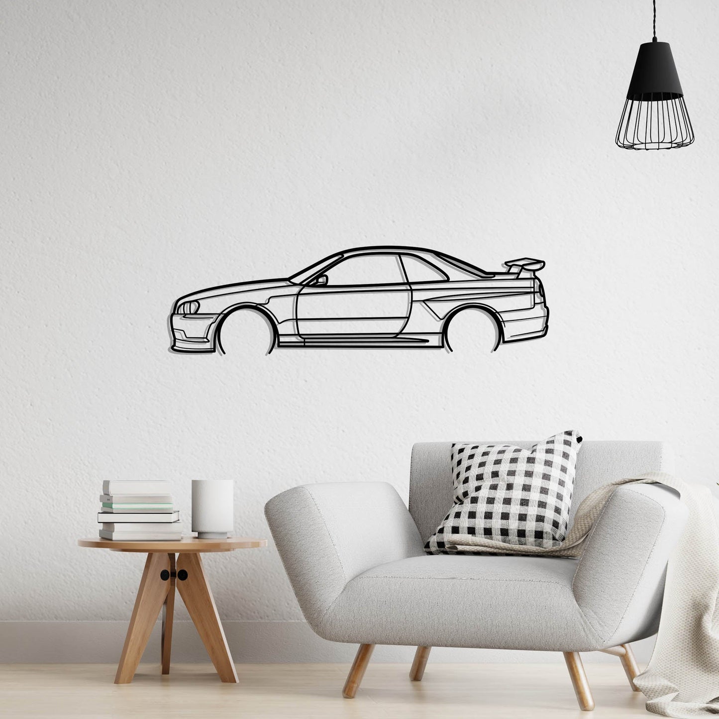 Nissan Skyline R34 Metal Silhouette Metal Wall Art