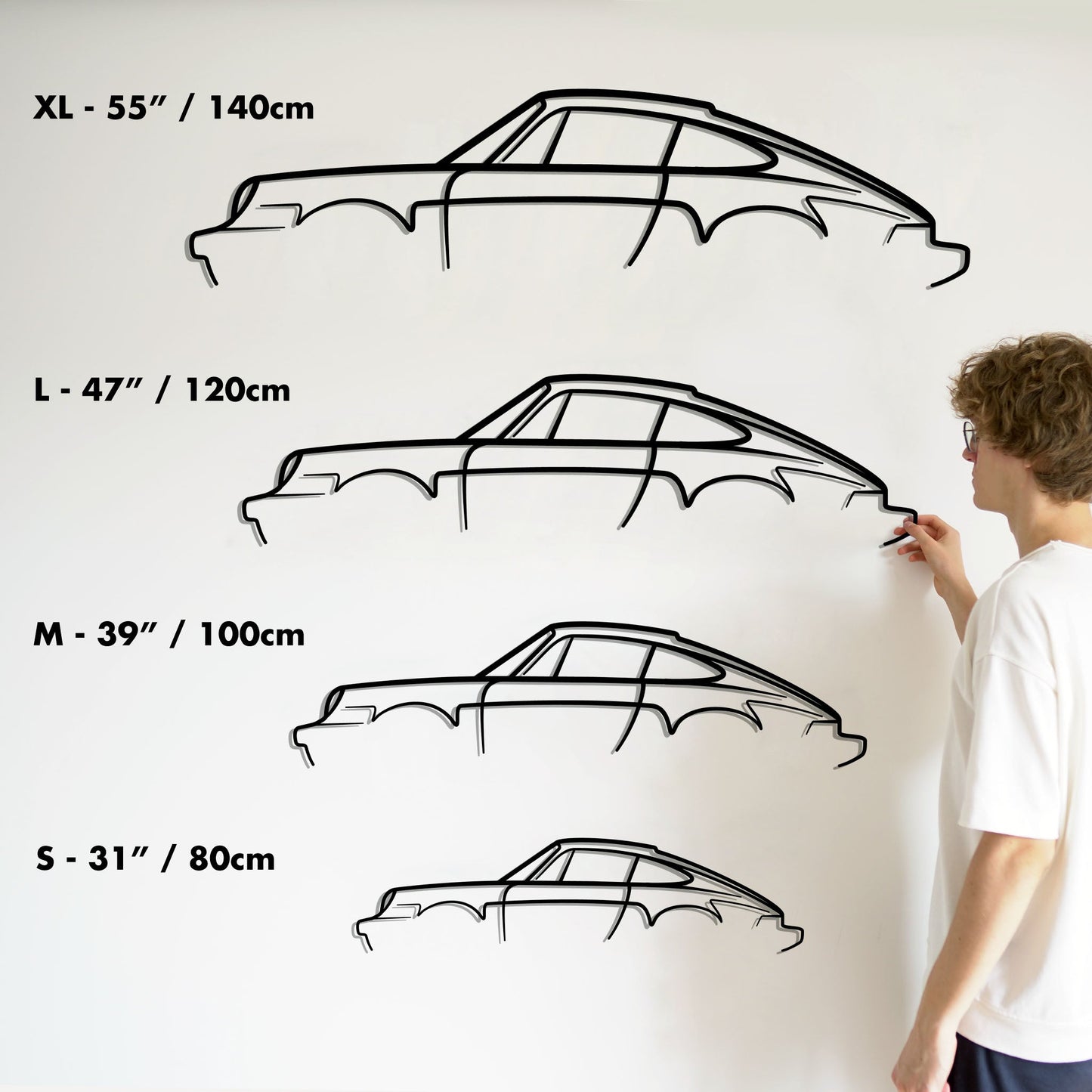 Porsche 911 (964) Carrera Cut Metal Silhouette Metal Wall Art