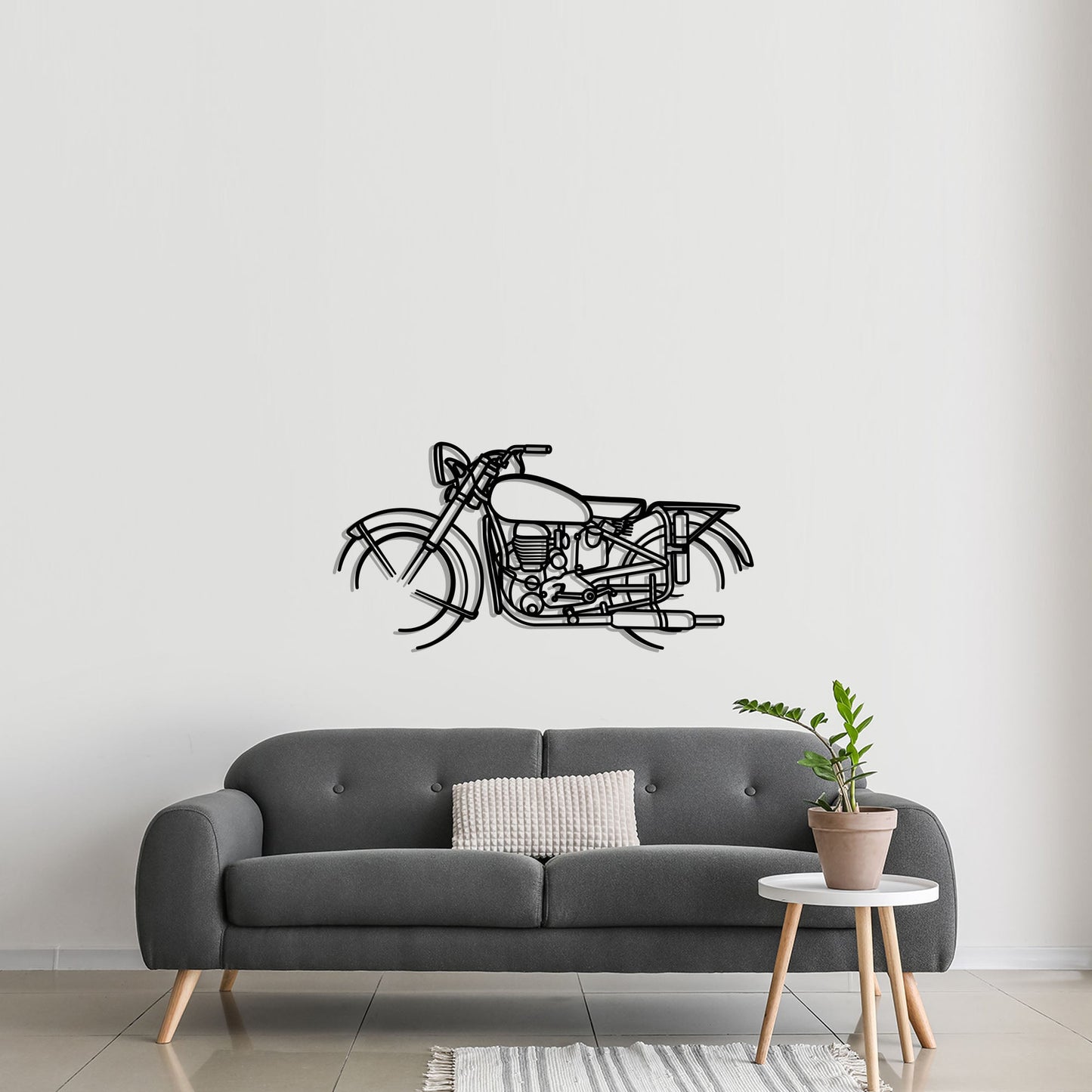 1951 Gillet Herstal Estafette 500 Metal Silhouette Metal Wall Art