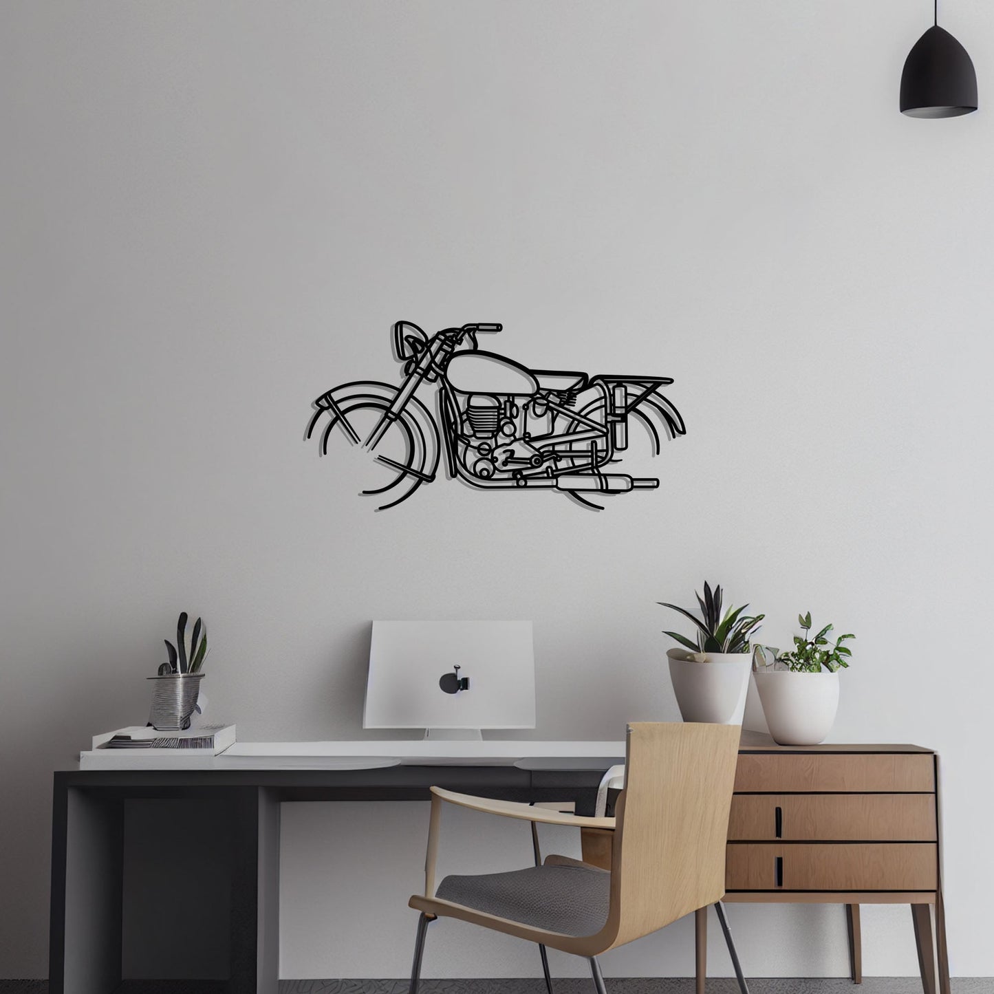 1951 Gillet Herstal Estafette 500 Metal Silhouette Metal Wall Art