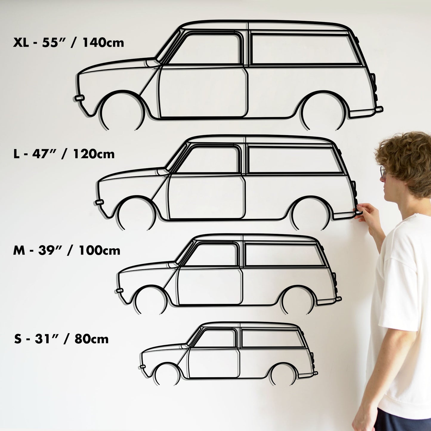 1977 Mini Clubman Estate Metal Silhouette Metal Wall Art