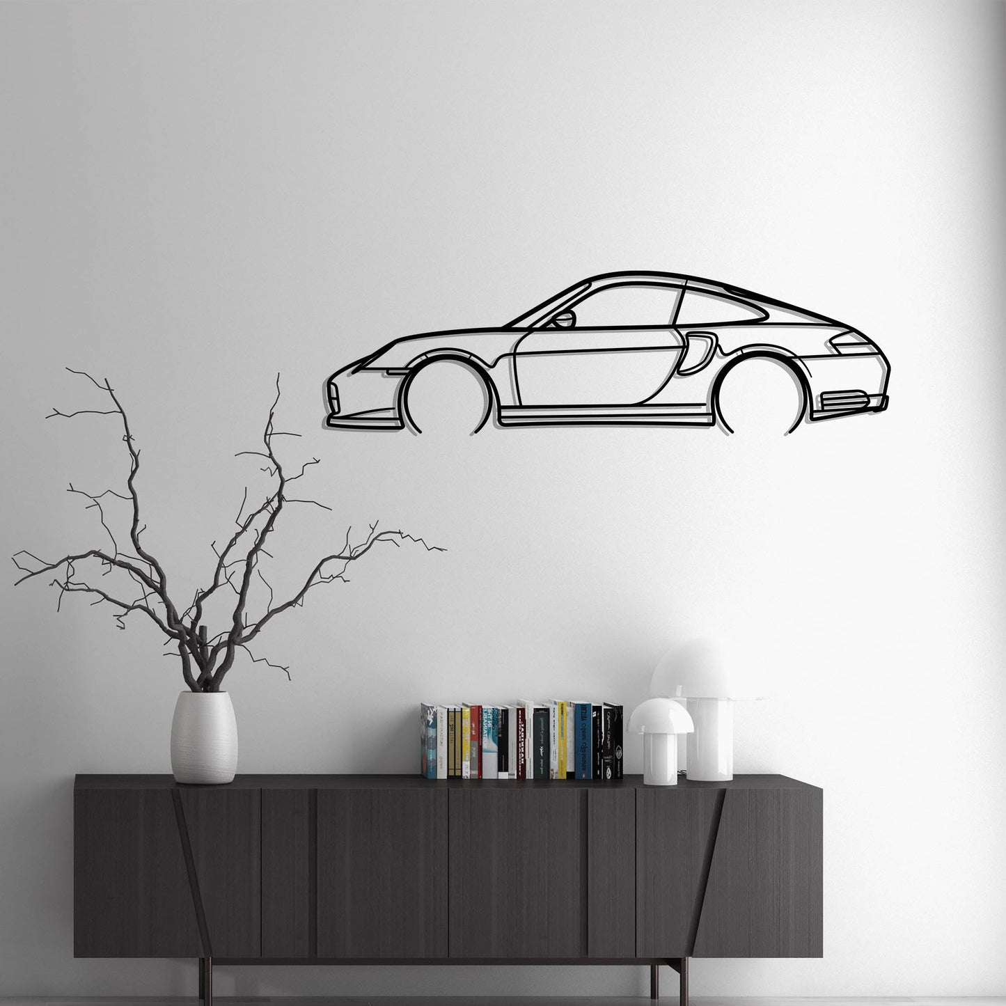Porsche 911 (996) Carrera 4 Metal Silhouette Metal Wall Art