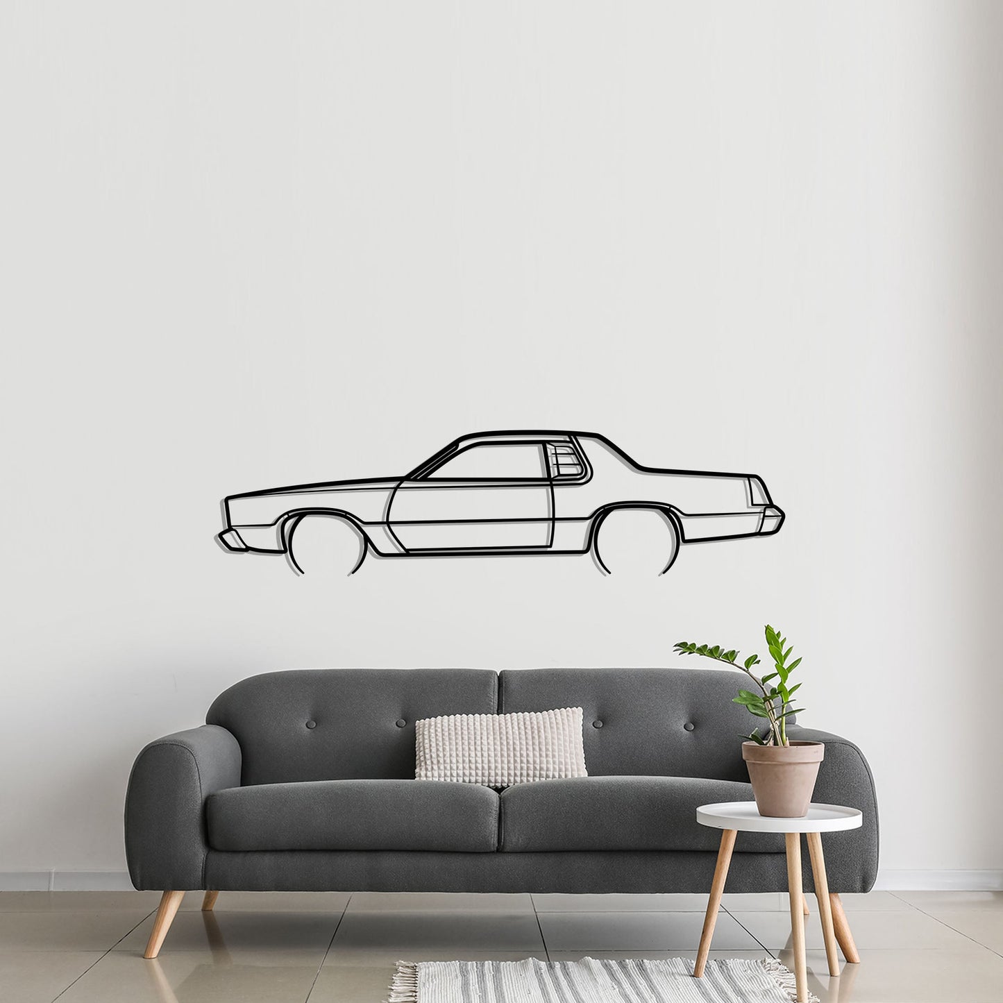 1976 Dodge Charger Metal Silhouette Metal Wall Art