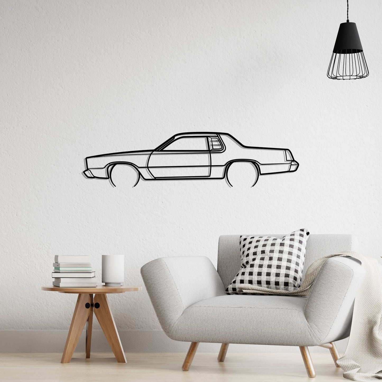 1976 Dodge Charger Metal Silhouette Metal Wall Art