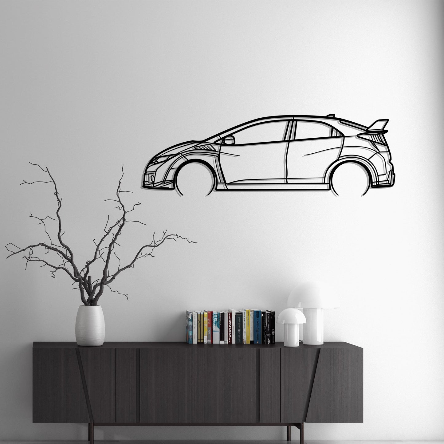 2017 Honda Civic Typer R Metal Silhouette Metal Wall Art