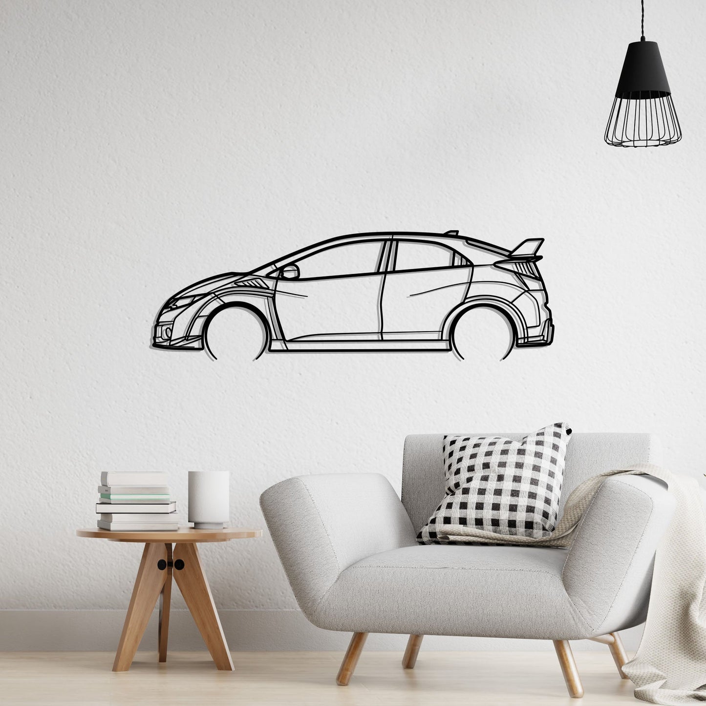 2017 Honda Civic Typer R Metal Silhouette Metal Wall Art