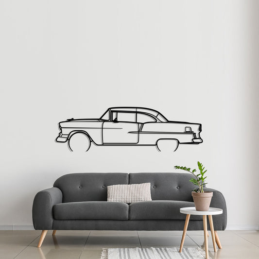 1955 Chevrolet Bel Air Metal Silhouette Metal Wall Art