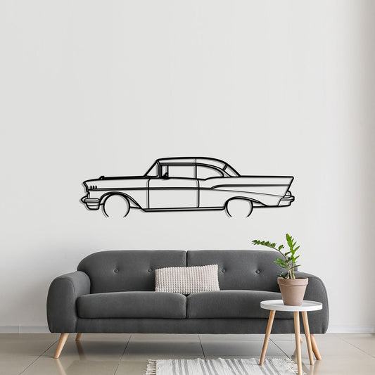 1957 Chevrolet Bel Air Metal Silhouette Metal Wall Art
