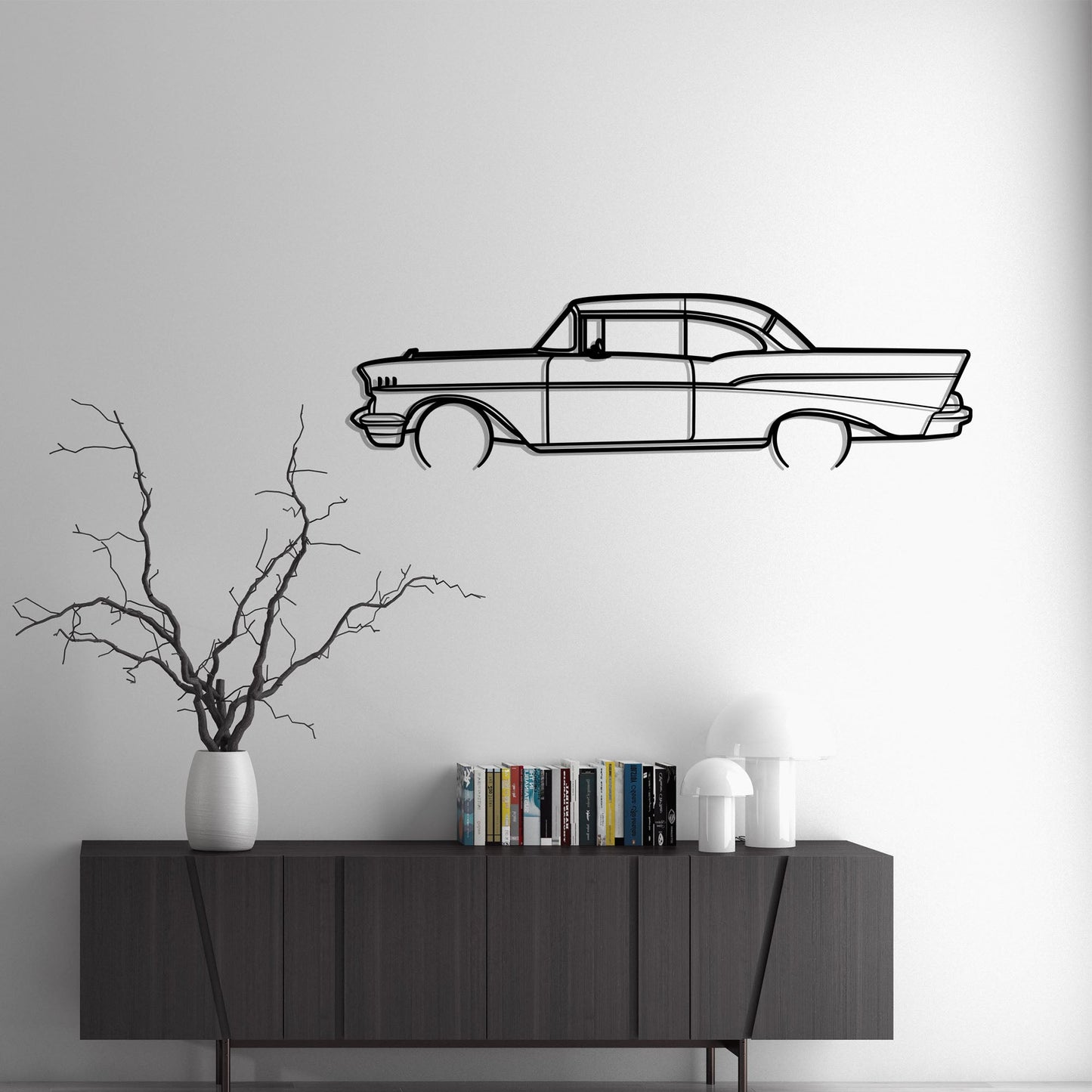 1957 Chevrolet Bel Air Metal Silhouette Metal Wall Art