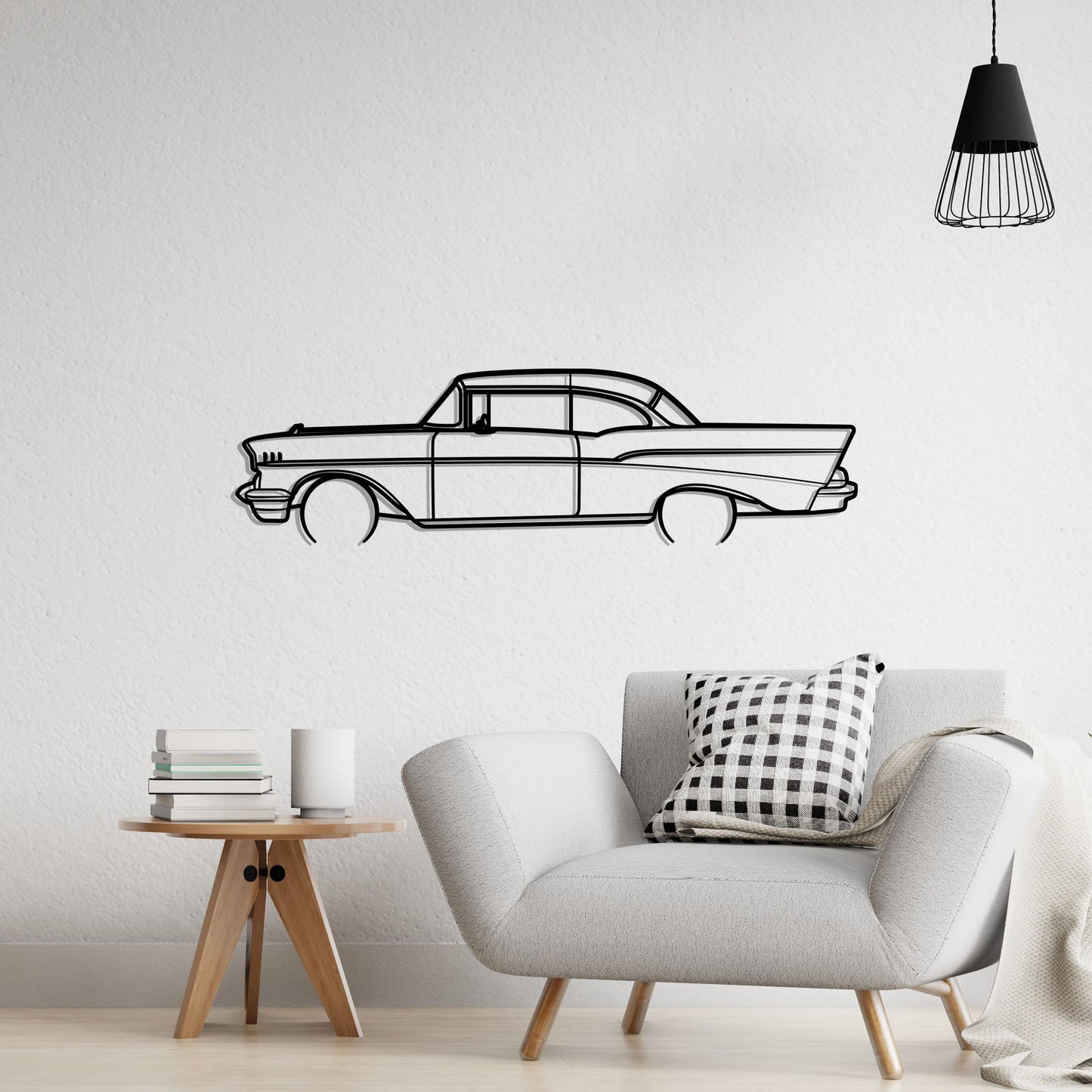 1957 Chevrolet Bel Air Metal Silhouette Metal Wall Art