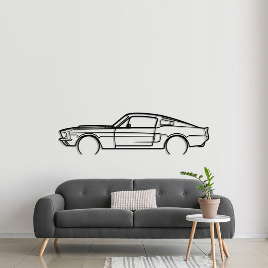 1967 Ford Mustang Shelby GT500 Metal Silhouette Metal Wall Art