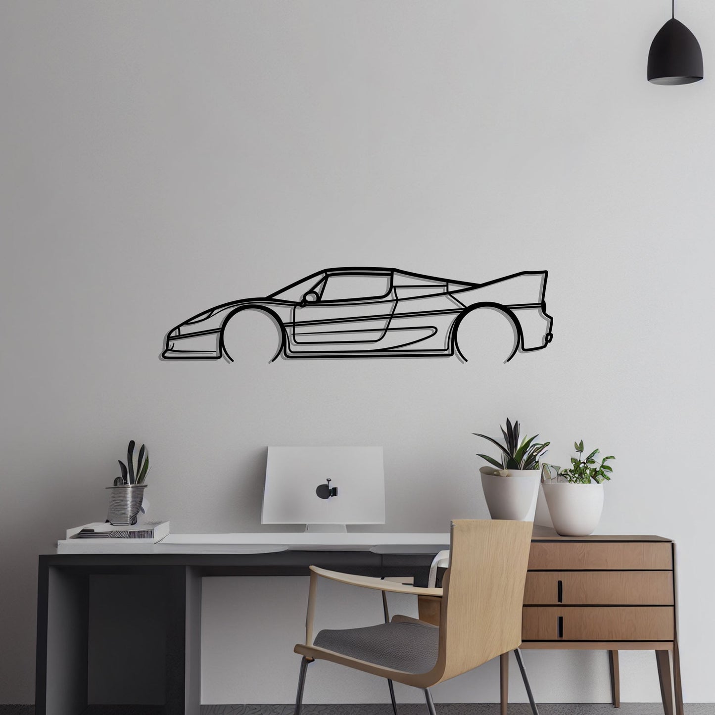 Ferrari F50 Metal Silhouette Metal Wall Art