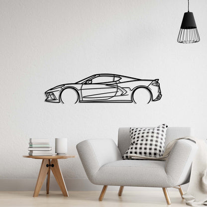 2021 Chevrolet Corvette C8 Metal Silhouette Metal Wall Art