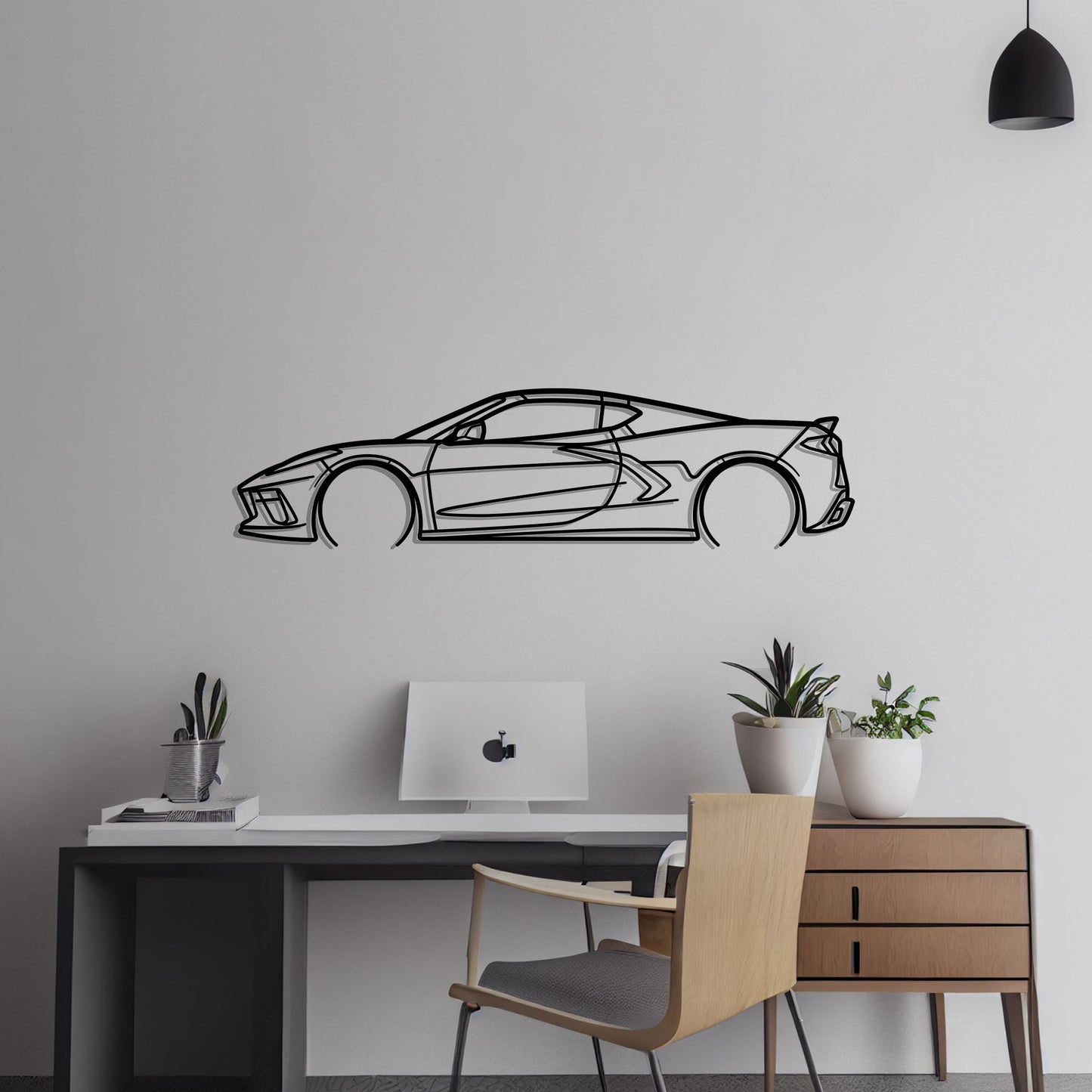 2021 Chevrolet Corvette C8 Metal Silhouette Metal Wall Art