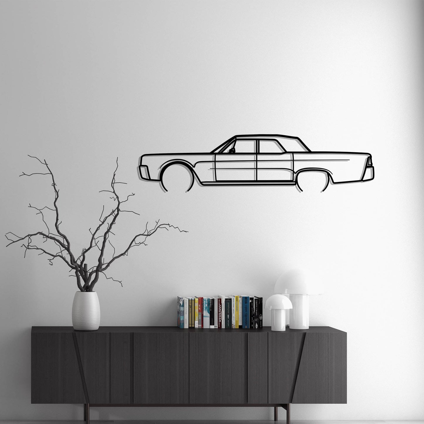 1963 Lincoln Continental Metal Silhouette Metal Wall Art