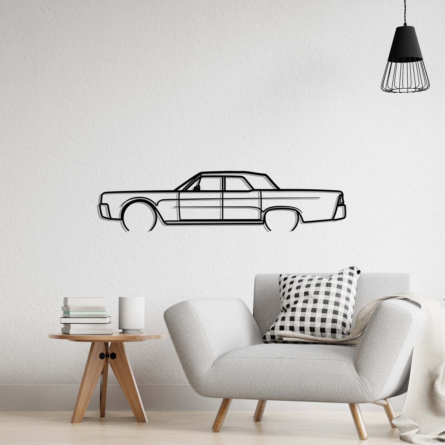 1963 Lincoln Continental Metal Silhouette Metal Wall Art