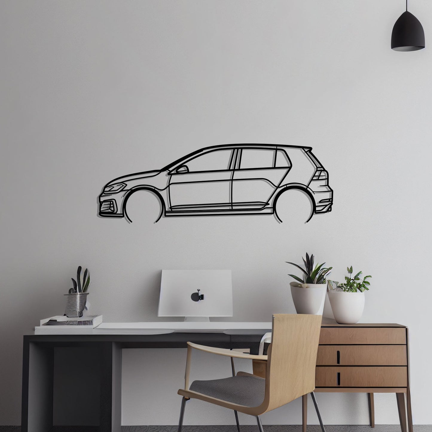 Volkswagen Golf 7 GTI TCR Metal Silhouette Metal Wall Art