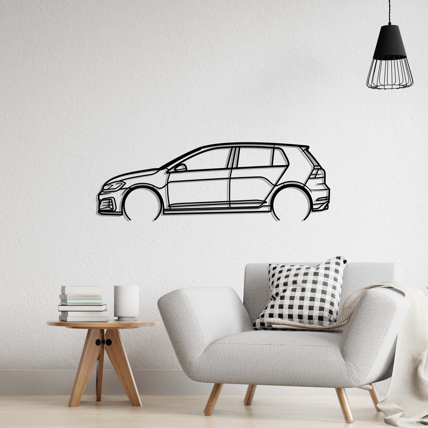 Volkswagen Golf 7 GTI TCR Metal Silhouette Metal Wall Art