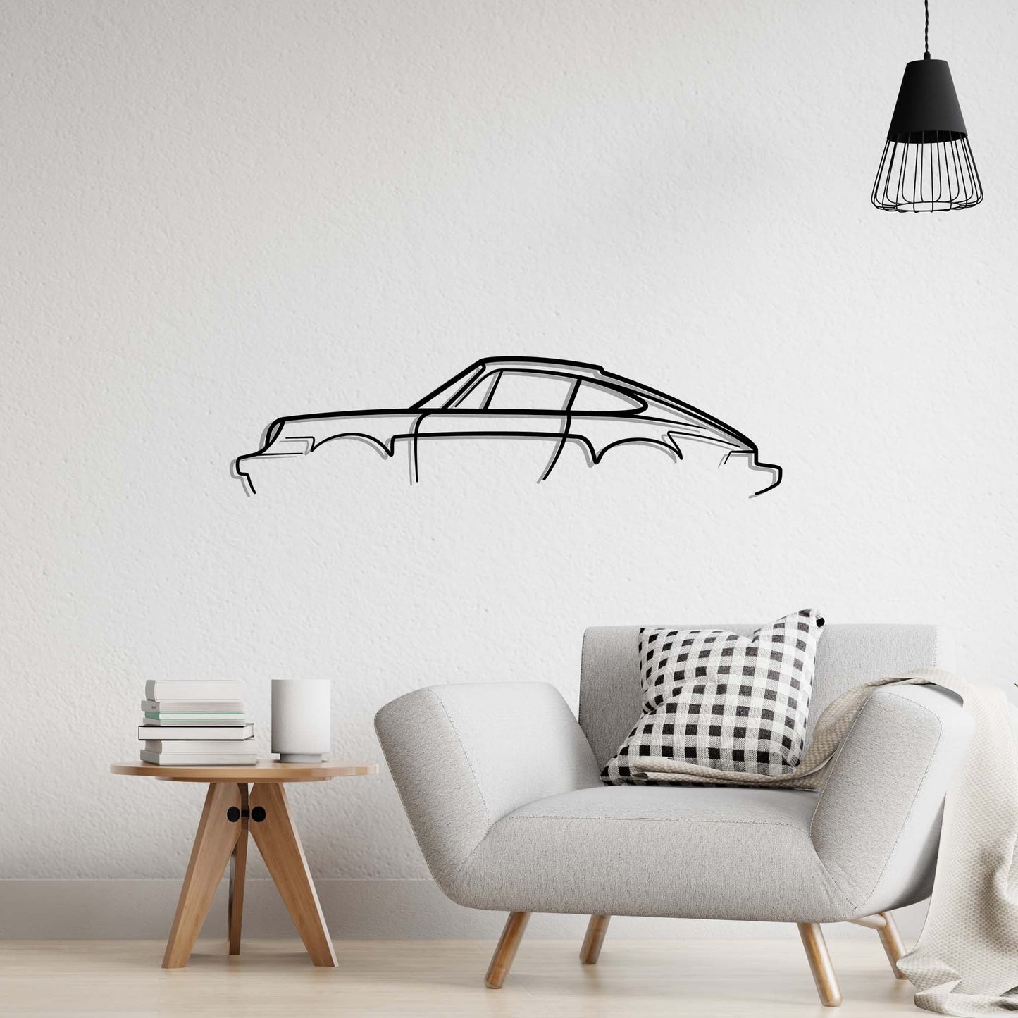 Porsche 911 (964) Carrera Cut Metal Silhouette Metal Wall Art