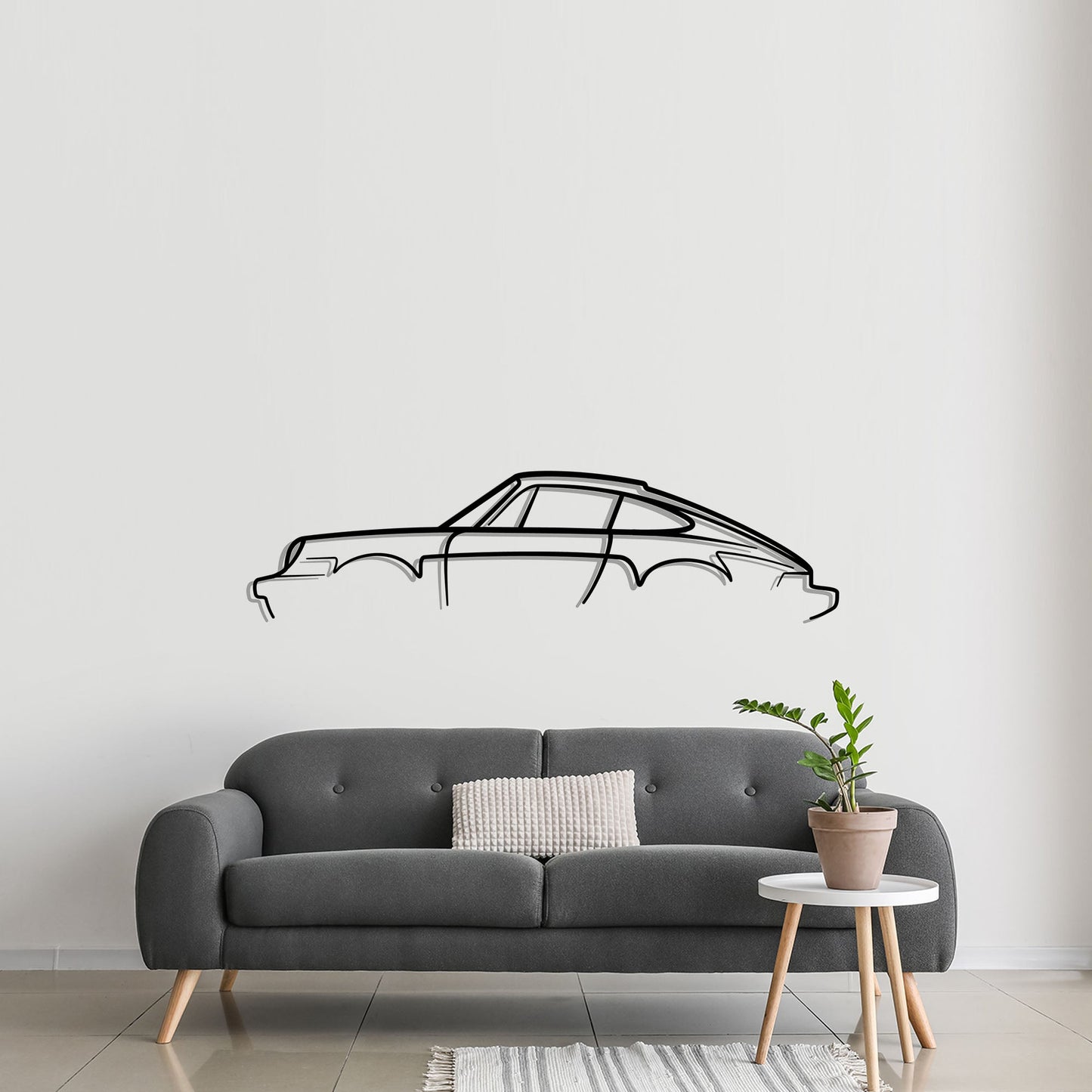 Porsche 911 (964) Carrera Cut Metal Silhouette Metal Wall Art