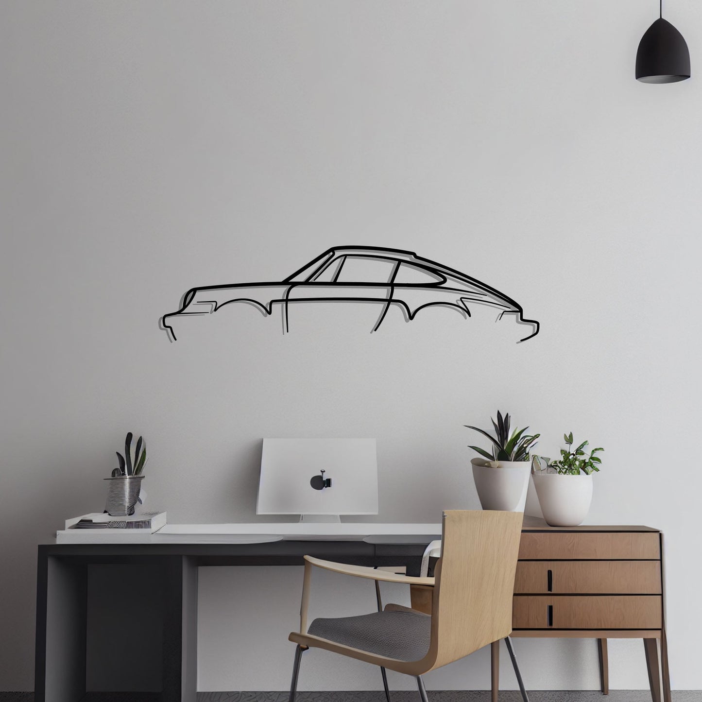 Porsche 911 (964) Carrera Cut Metal Silhouette Metal Wall Art