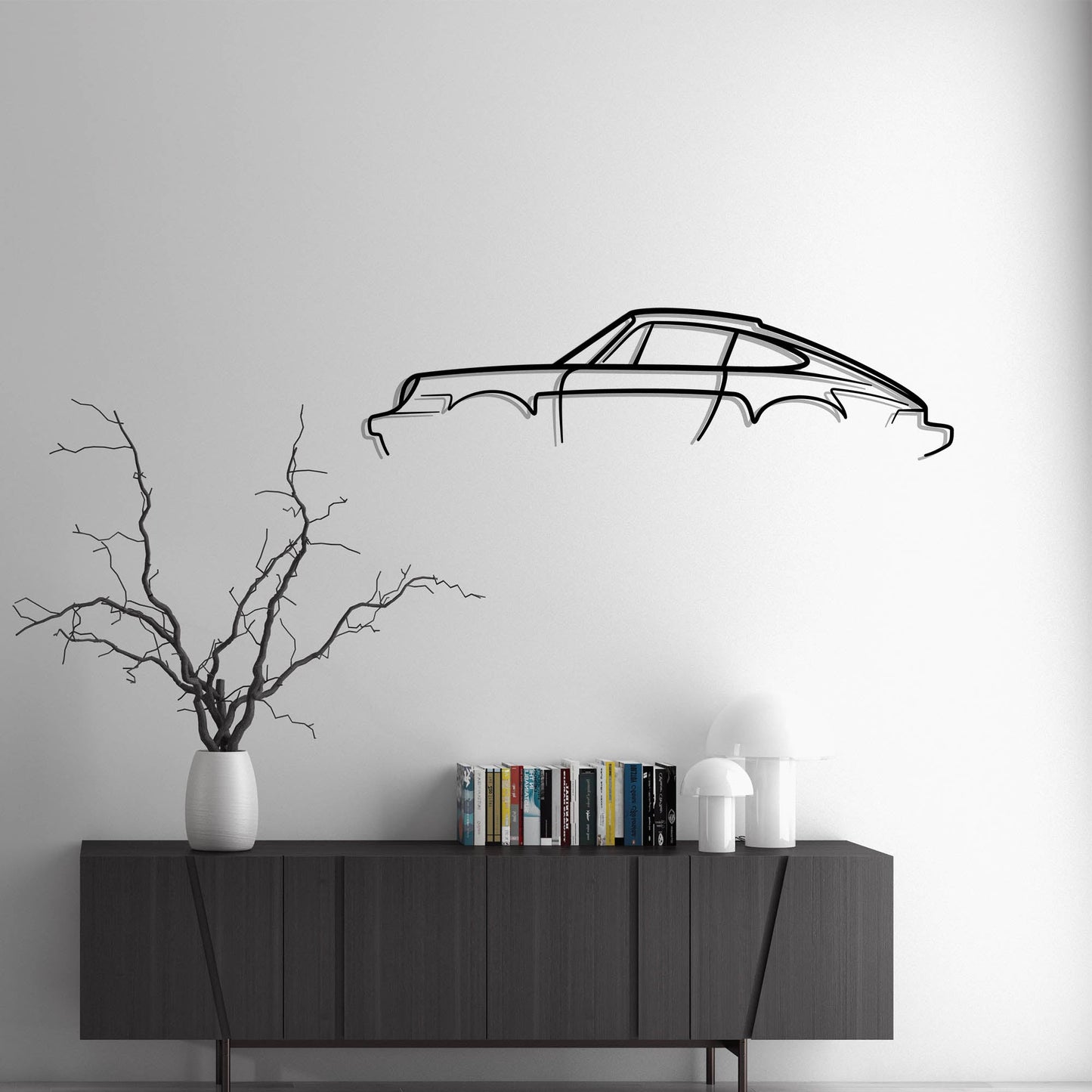Porsche 911 (964) Carrera Cut Metal Silhouette Metal Wall Art
