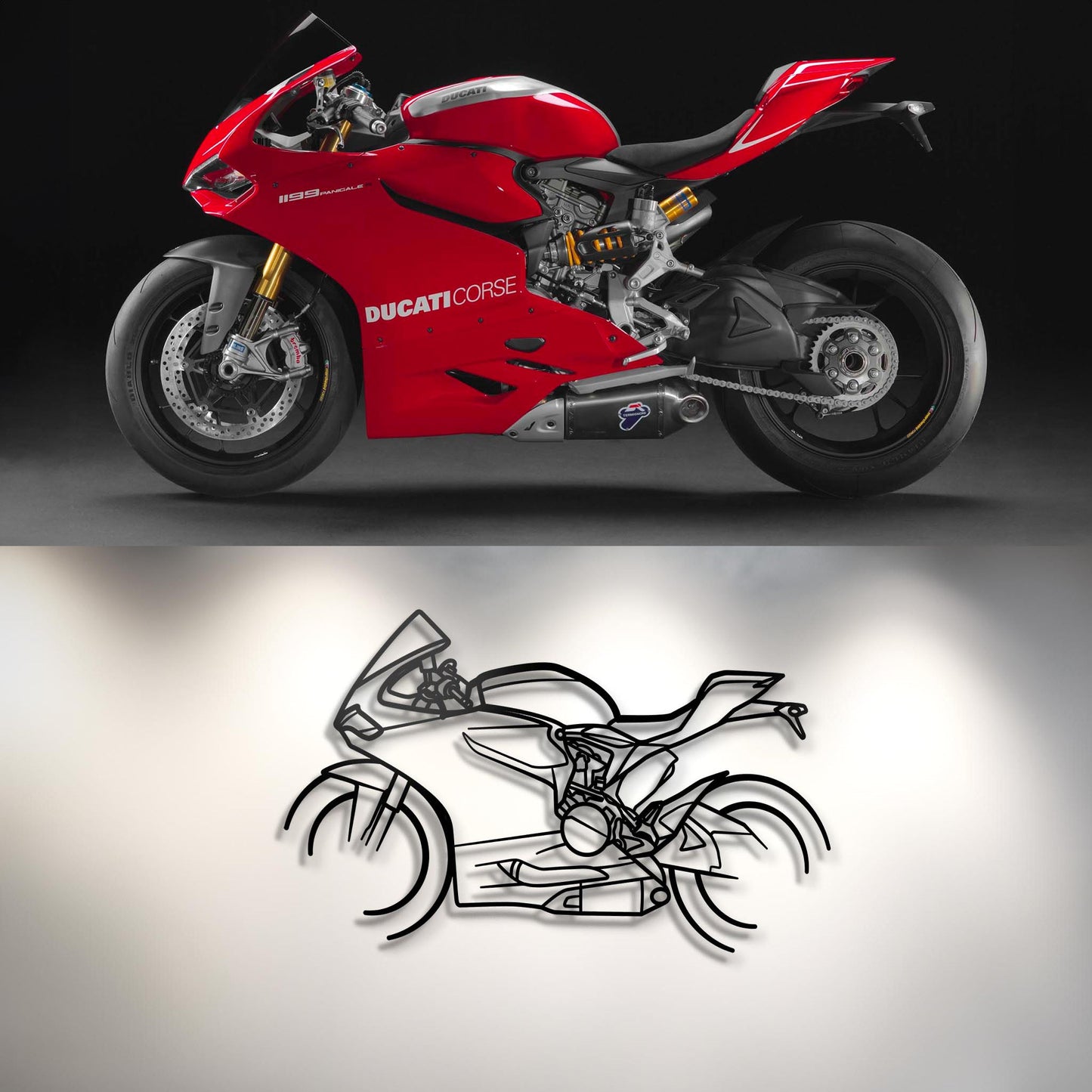 Your Custom Metal Motorcycle Silhouette Metal Wall Art
