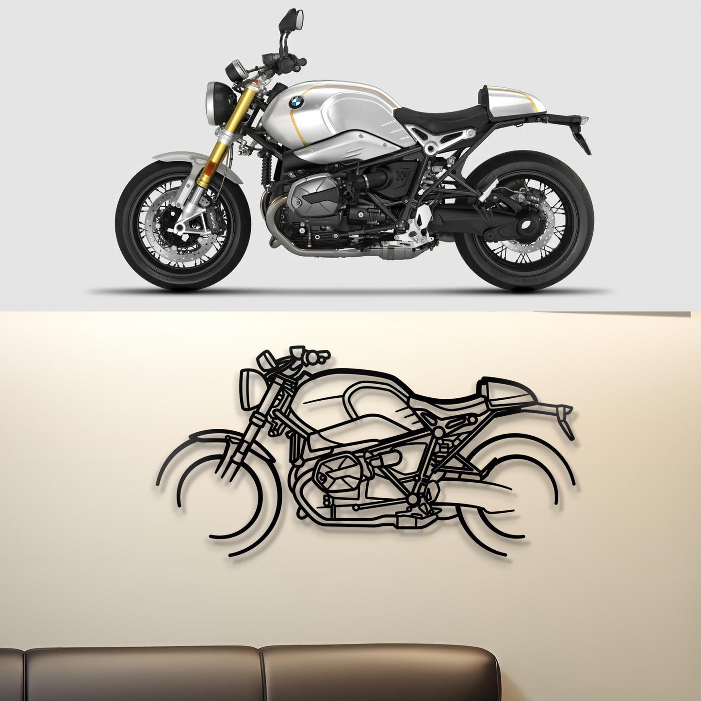 Your Custom Metal Motorcycle Silhouette Metal Wall Art