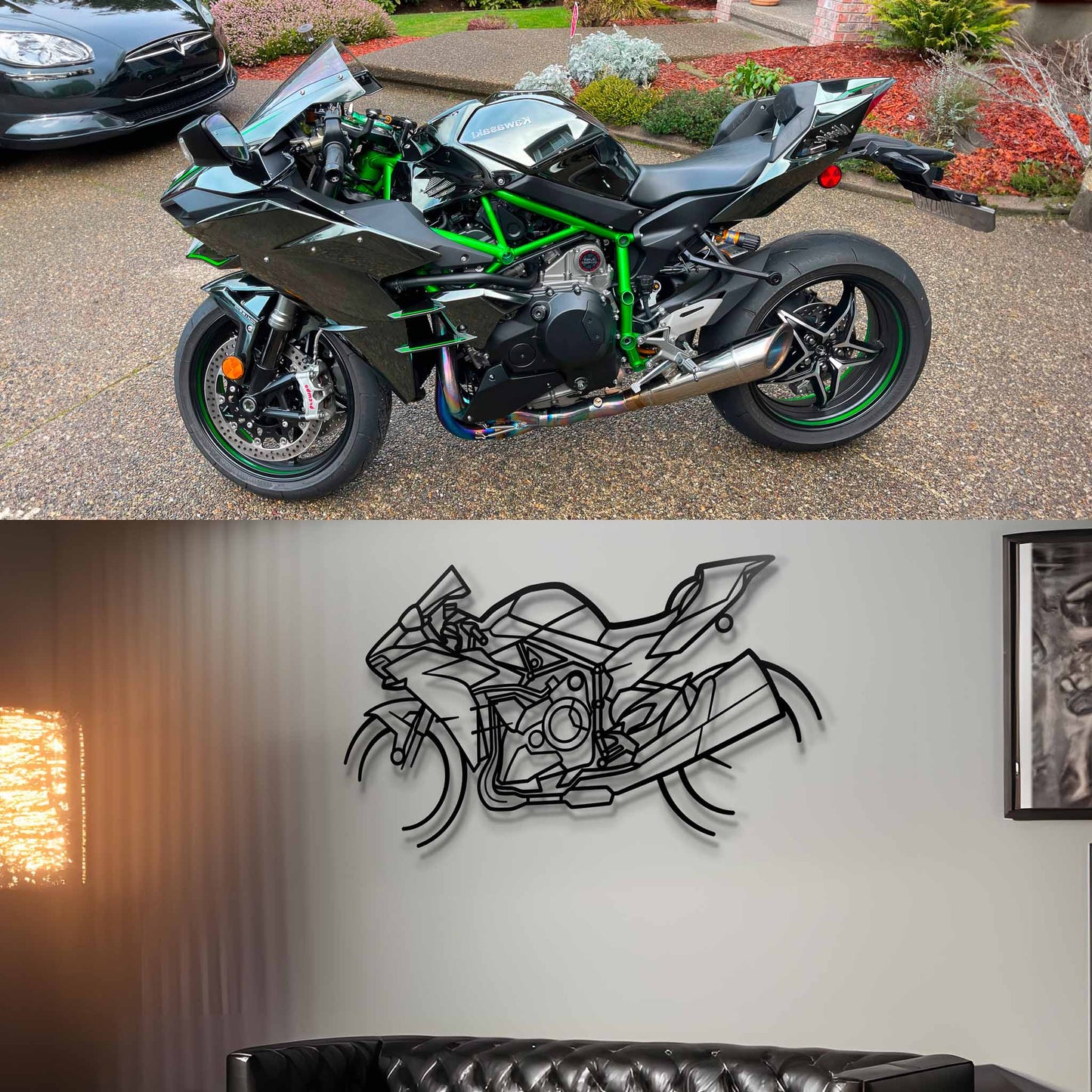 Your Custom Metal Motorcycle Silhouette Metal Wall Art